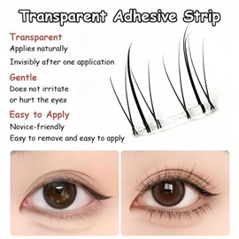 Individual False Eyelashes Set, 10.4 x 9.8 cm Clear Case, 8 Rows