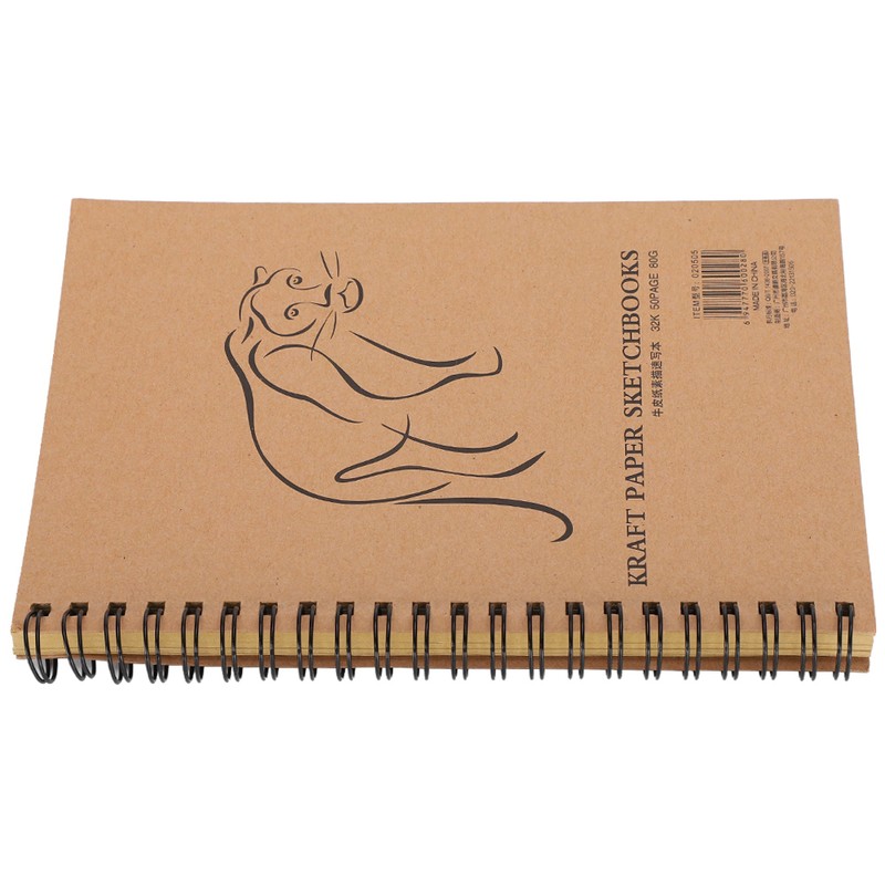 4Pcs Kraft Paper Sketchbook Retro Sketch Pad HandPainted Thick Art
