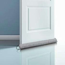 SINGINGLORY Door Draft Stopper for Bottom of Door,Weighted Door Draft Stopper,30 to 38 inches,Reduce Cold Air, Light,Soundproof Door Sweep,Machine Washable (Gray, 36Inches)
