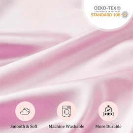 Seiwohl Silk Satin Pillowcase Soft as Silk Pillowcases for Hair and Skin Pink Pillow Cases 2 Pack with Satin Scrunchies and Bonnet for sleeping, Cooling Pillow cases Envelope Closure, 50x75 cm