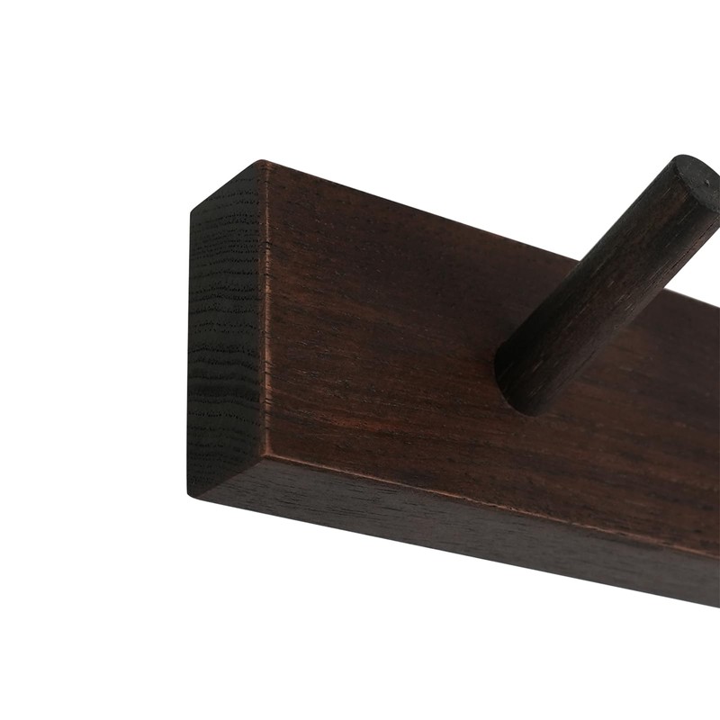 CONSDAN Hickory Coat Rack with 6 Hooks, Wooden Wall Mount