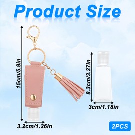 ZEYIYER 2 PCS Hand Sanitizer Holder Keychain, Hand Sanitizer Keychain, Mini Hand Sanitizer Case, Hand Sanitizer Bottles Empty, Empty Hand Sanitizer Bottles, for Lotion Liquid Soap Shampoo Blue Pink