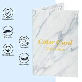 C12rtive 216 Nail Colors Book,Professional Nail Polish Chart Book with 240 Practice Tips & 1-300 Number Labels, Pre-Numbered Slots,Perfect for Salons and Home Use(Marble)