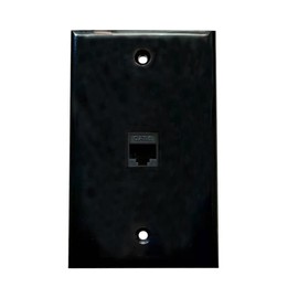 BUPLDET 1 Port Ethernet Wall Plate Black - Single Gang Cat6 RJ45 Ethernet Wall Plate Female to Female Cover Plate Compatible with CAT7/CAT5 Cable