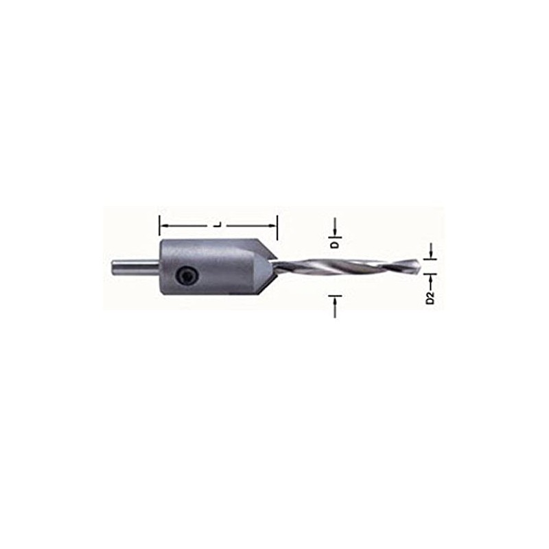 Trend TCT 16mm Adjustable Countersink with HSS 5.55mm Spiral Drill