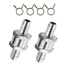 HISports Fuel Check Valve 12mm Aluminium Valve Check Valve Fuel Hose Spring Clamps Fuel Check Valve for Car Carburetor Low Pressure System (Pack of 2)