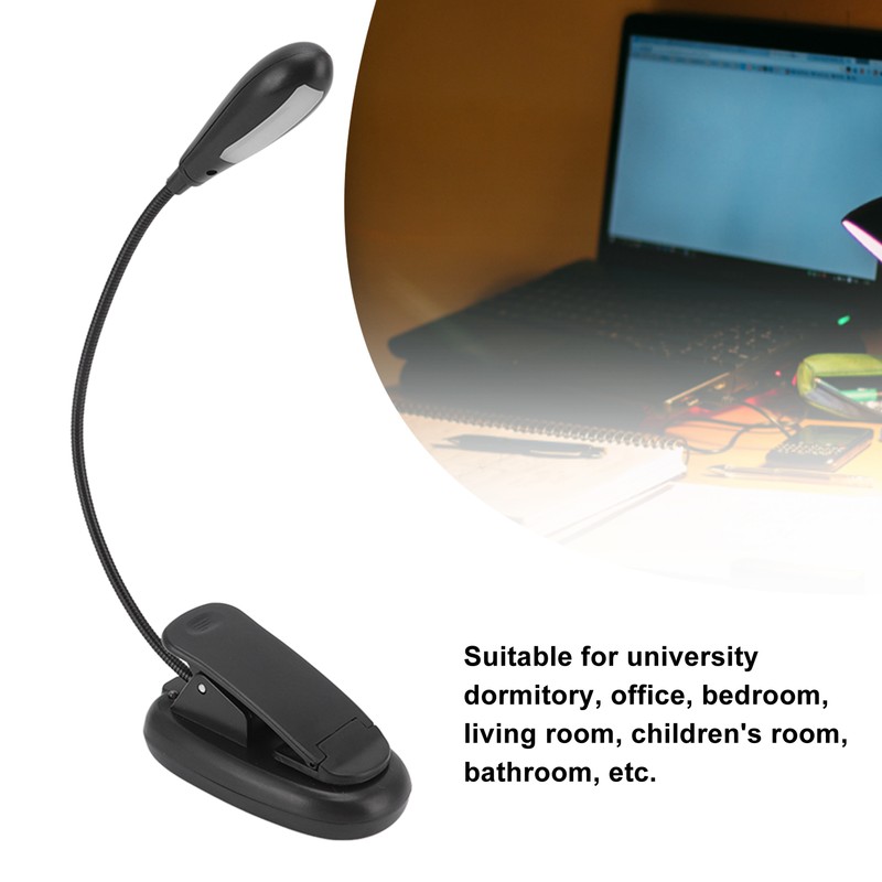 Clip On Light Black 9 Level 7 Lamps Foldable Flexible
