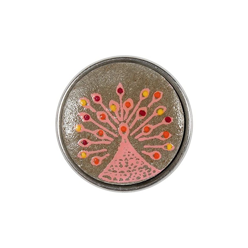 Noosa Chunk Dancing Peafowl pink / gray-stone