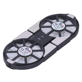 Laptop Cooling Pad, 4-Way Foldable Dual Fan Cooler with Large Air Volume, Heatsink, Notebook USB Cooler (Black)