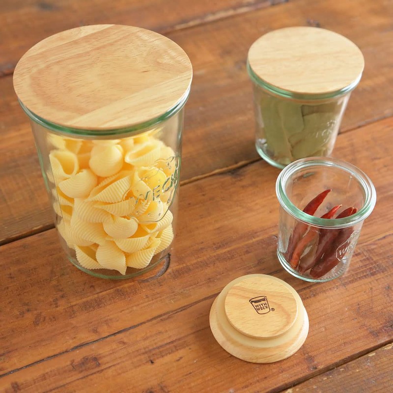 with WECK|FLAT TOP WOODEN LID Wooden Lid (Small)