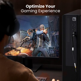 UGREEN UGREEN Headphone Splitter for Computer 3.5mm Female to 2 Dual 3.5mm Male Braided Audio Splitter Cable Microphone Stereo Jack Earphones Port Cord Gaming Headset to PC Laptop Adapter Black