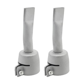 Ollanoos 2 Pcs Welding Gun Flat Nozzle 20mm, Flat Welding Nozzle Set Hot Air Gun Nozzle for Welding PP PVC Plastic Sheet Heat Gun Accessories Welding Tools Stainless Steel Hot Air Gun Welding Nozzle