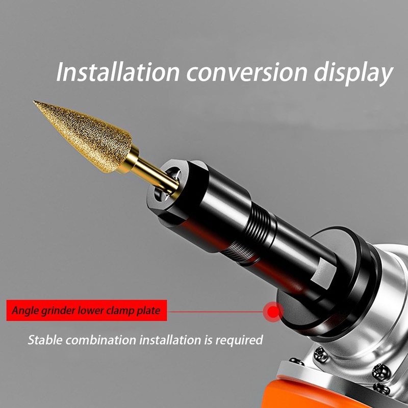 2PC multifunctional 6/3mm angle grinder to straight grinder adapter, improved