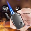 Double Torch Butane Lighter with Punch, Jet Windproof Lighter with