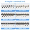 Manysky Curtain Rings with Flat Eyelets, 48 Pack Metal Drapery