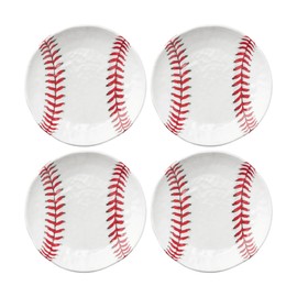 UP ware - 4 platos de melamina para servir de béisbol, platos de aperitivos, platos de postre