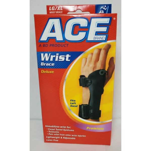 Ace Deluxe Wrist Brace Left Hand Size LG/XL Carpal Tunnel