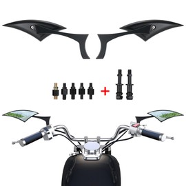 OFIG 8mm 10mm Spear Blade Motorcycle Mirrors, Aluminum Universal Motorcycle Rear View Side Mirrors Compatible with Street Glide Electra Glide Softail Dyna 1982-2023