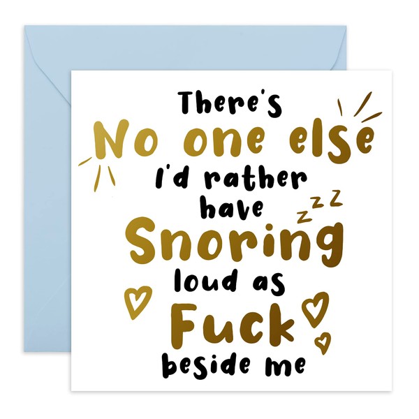 CENTRAL 23 Husband Anniversary Card - Snoring Loud As F**k - Girlfriend Wife Valentine's Day Cards - Romantic Anniversary Cards for Couples Boyfriend Men Women - Comes with Fun Stickers