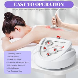 SHZICMY Body Massage Cupping Machine Vacuum Therapy Massage Body Shaping Skin Rejuvenation Machine with 24 Cups and 3 Heads for Salon SPA, Back, Face