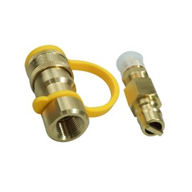 APSOT 3/4" Natural Gas Quick Connector Kit Pipe Supply Male and Female Plug Fittings with Hose, BBQ Grill Protection Cap for Outdoor Cooking Replacement Parts, 2 Pcs