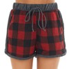 Artfish Women Christmas Pajama Set Shorts Soft Buffalo Plaid Loungewear