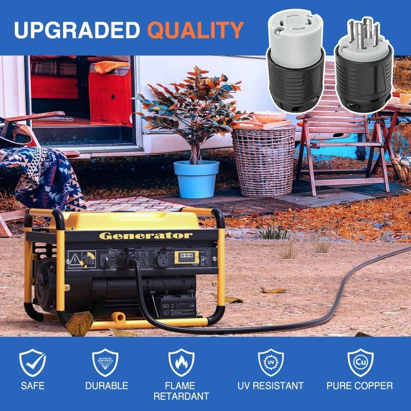 Nilight 30Amp L14-30P L14-30R Male Female Locking Plug Twist Lock