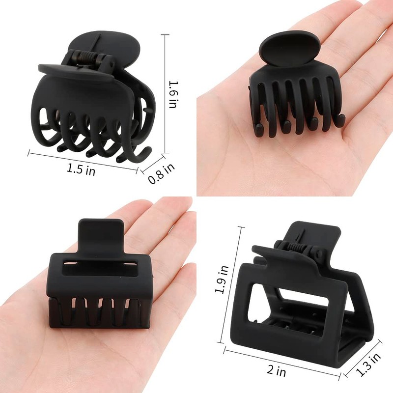ATODEN Small Black Hair Clips Mini Claw Clips for Thin