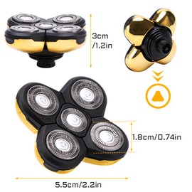 Cabezales de cuchilla de afeitar, 5 cabezales universales de repuesto para cuchilla de afeitar, cabezal giratorio 4D, apto para todas las maquinillas de afeitar de 5 cabezales, color negro