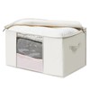 TYEERS Large Storage Bags with Zipper and Clear Window, Cotton