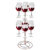 wutfuooo Black Metal Countertop Wine Glass Holder with Scrollwork Design,