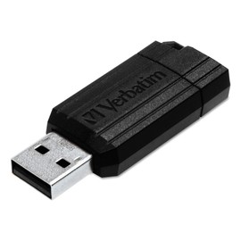 Verbatim 49062 Pinstripe USB Flash Drive, 8GB, Black