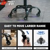 FreekyFit Rolling Stool with Wheels, Garage Shop Stool with Backrest,