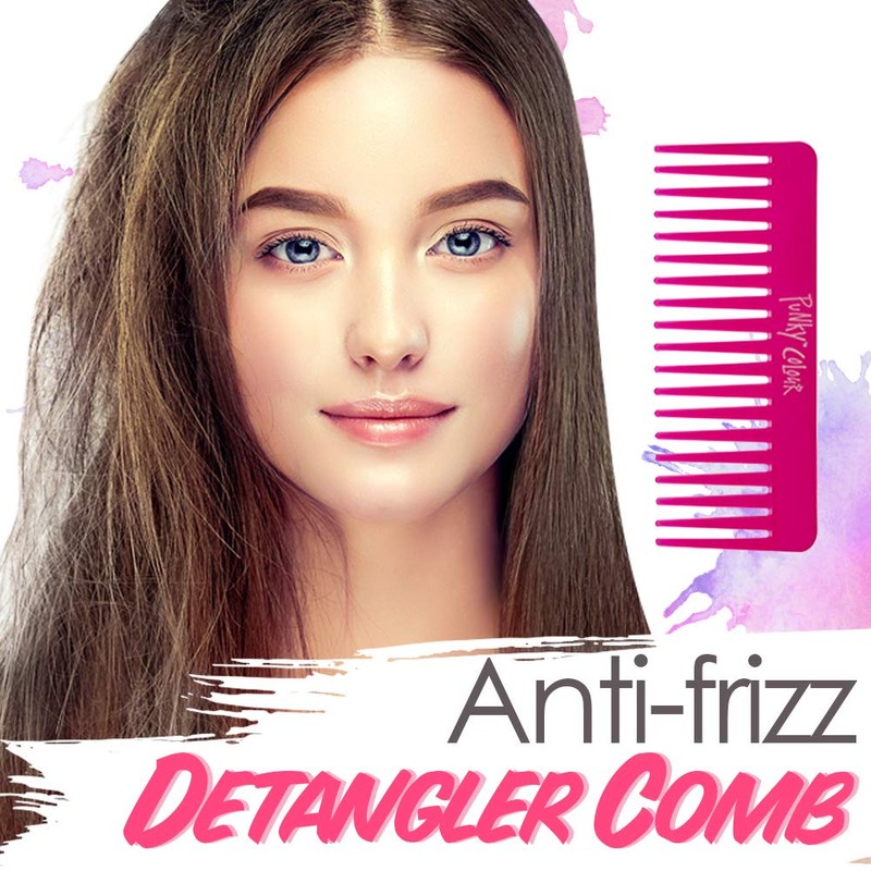 Punky Wide Tooth Comb for Women - Pink, Detangler Comb,