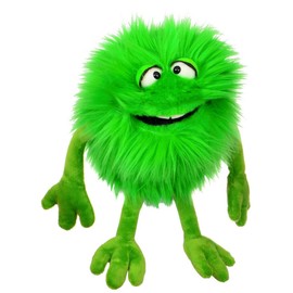 Living Puppets Monster to Go Schlick Handspielpuppe, aus weichem Plüschstoff, Größe: 35cm, W763, grün