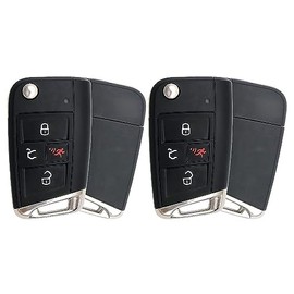 2X New Replacement Key Fob Remote Shell / CASE Compatible with & Fit for Volkswagen Vehicles - MPN NBGFS125C5-01 (NO Electronics or Chip Inside)