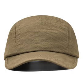 Croogo 5 Panel Trucker Hats Short Brimmed Hat Cooling Dad Hats Quick-Drying Baseball Cap Lightweight Sport Caps,Brown-WBBC5