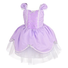 Lito Angels Princess Sofia the First Costume Dress for Children Girls Fancy Dress Summer Dress Purple Size 5-6 Years 116