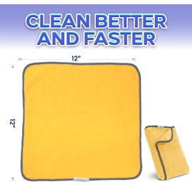 PerfectCLEAN - Microfiber Cleaning Cloth, Absorbent Cleaning Towels, 12”x12'', Single Pack, Orange