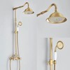 Antique Brass 8-Inch Rainfall Shower System with Hand Shower &