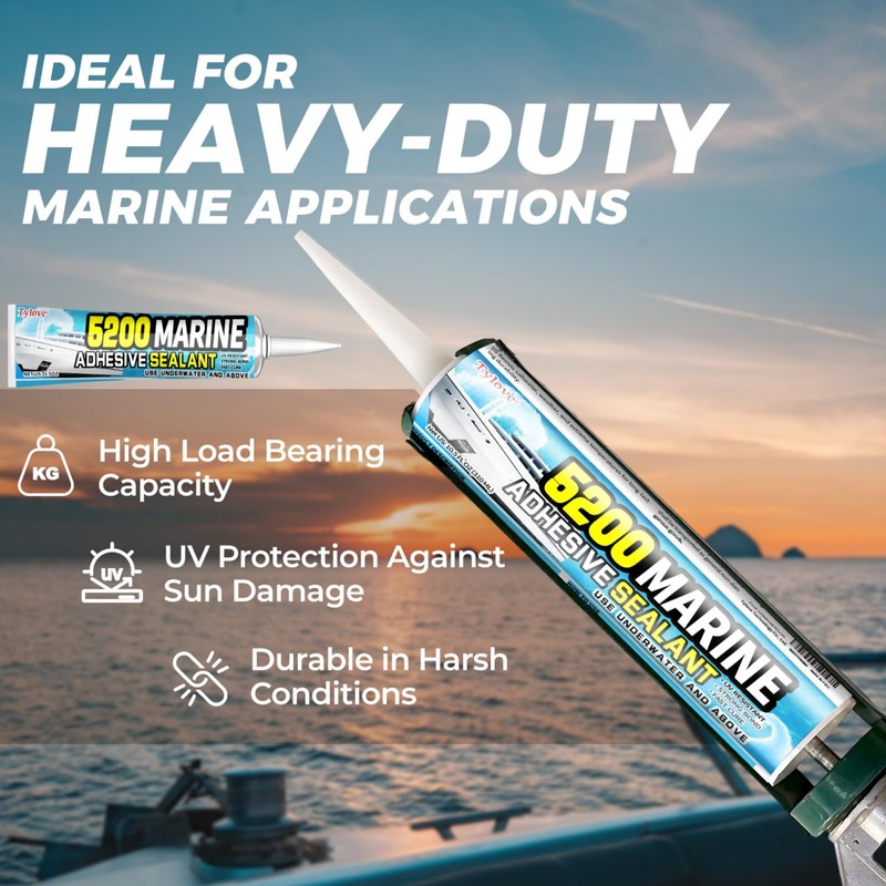[Black] 3oz Marine Adhesive Sealant 5200 Fast Cure - Permanent,