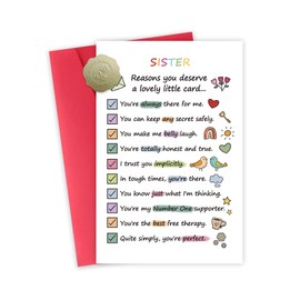 FSSDAS Cute Sister Birthday Card, Funny Birthday Card for Sister from Best Sisters, Happy Bday To My Dear Sisters Cards from Brother Cousin, Unique Gifts Idea for Women Her