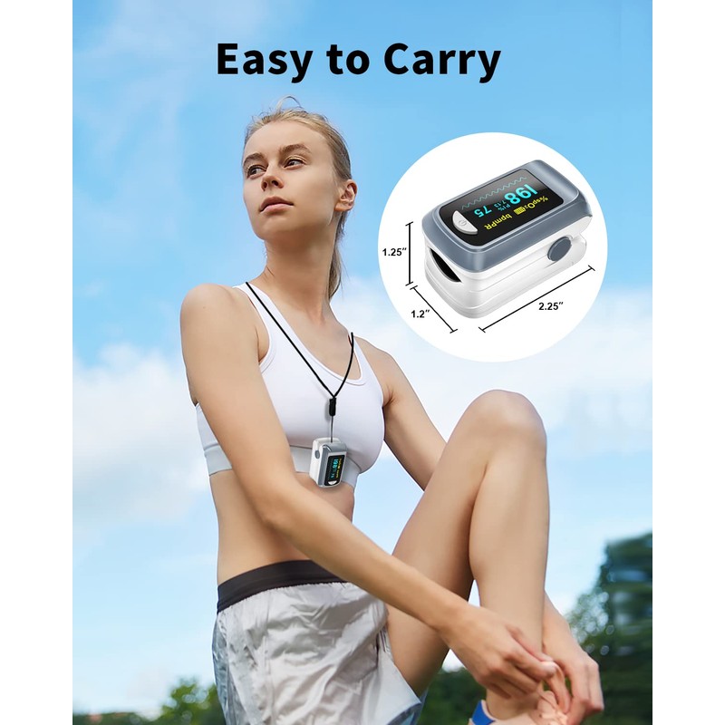 Fingertip Pulse Oximeter Blood Oxygen Saturation Monitor Pulse Ox, Heart