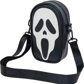 Noy Lacha Scream Ghostface PU Crossbody Purses Gothic Sling Shoulder Bags with Adjustable Straps Unisex