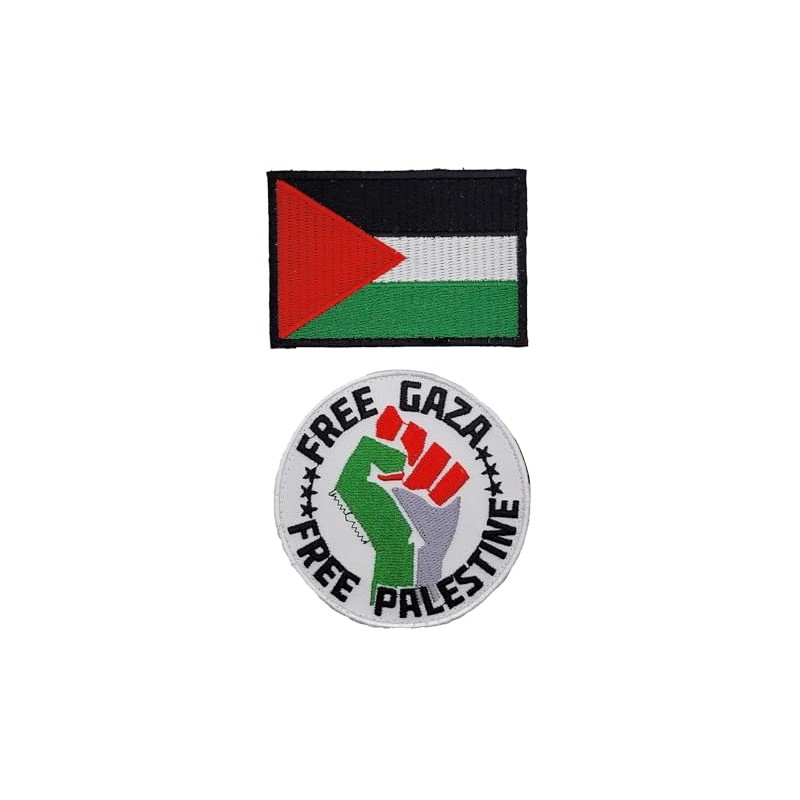 MiltacUSS Palestine Free Gaza Tactical Embroidered Patch (2pc Bundle Hook