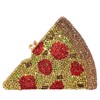 Usuisy Novelty 3D Pizza Shape Women Crystal Clutch Evening Bag