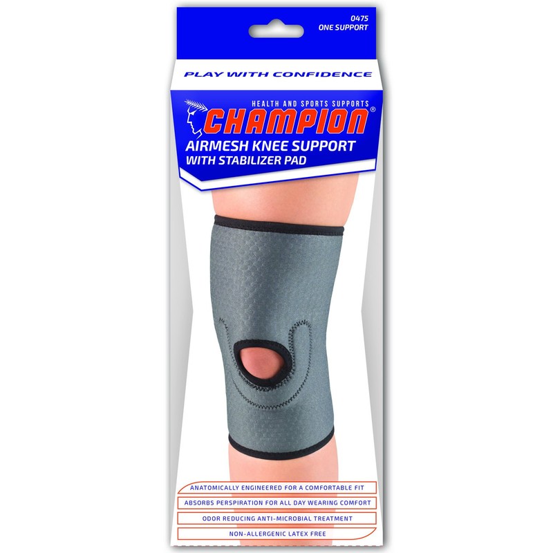 Champion Knee Brace, Patella Stabilizer Pad, Lightweigth Support, Airmesh Fabric,