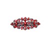 Faship Gorgeous Red Rhinestone Crystal Black Gun Plated Floral Hair Barrette Clip