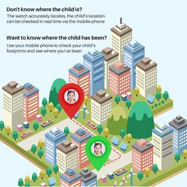 QoFina Kids Smartwatch LBS Tracker, Music Kids Smart Watch, SOS, 1.44 Inch LCD Touchscreen Watch with Digital Camera, Games, Alarm Clock for Boys Girls Student Gift