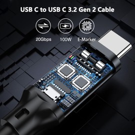 240W USB 3.2 Gen 2X2 Portable Monitor Cord 20Gbps Data Transfer Video Cable for Lepow Z1 15.6 in, KYY, Arzopa, ViewSonic, ASUS ZenScreen, Cocopar Display Monitor HDR Output Charger Power Cord (10FT)